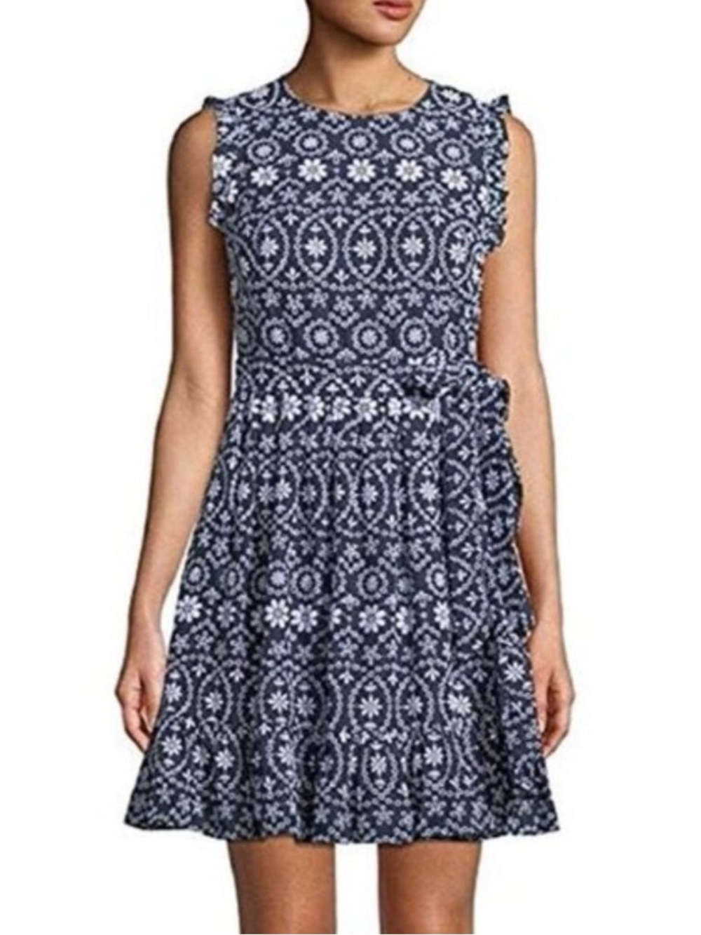 kate spade Navy and White Floral Sleeveless Mini Dress